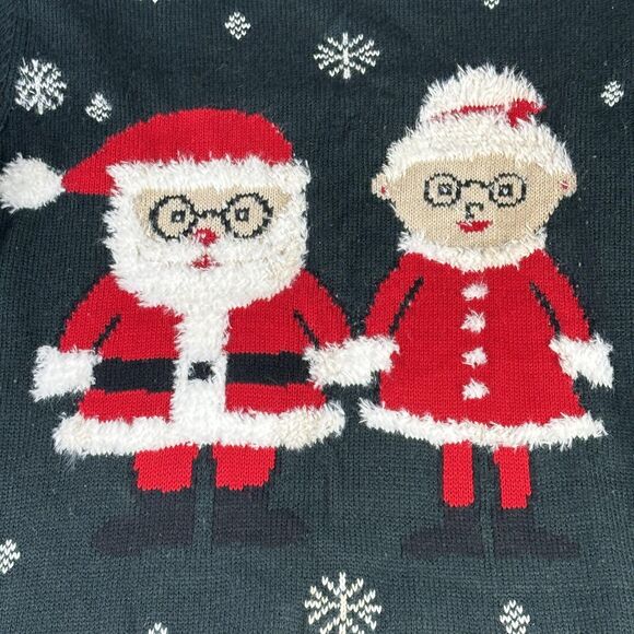 Forever 21 Plus Sweater Womens 1X Christmas Mrs Claus Santa Snowflake- Fits XL - Picture 2 of 9